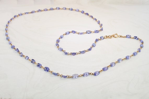 Lainie Tanzanite Oval Minimalist Floating Necklace 14K Yellow Gold BC11475 Handmade Jewelry