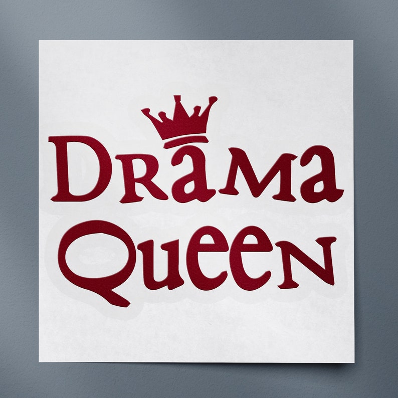 Drama Queen Crown set of 2 premium vinyl decal sticker | Etsy