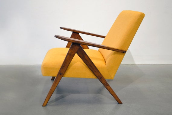 Stylish Vintage Retro Mid Century Modern Design Minimal Yellow