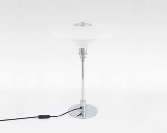 Vintage Handmade Glass Chrome PH 3/2 Table Lamp Poul Henningsen Louis Poulsen 1920s Scandinavian MidCentury Modern Original Minimal Lighting