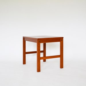Vintage Original Square Solid Teak Bedside Coffee End Table 1960s Sweden Vintage Scandinavian Mid Century Modern Minimalist Furniture