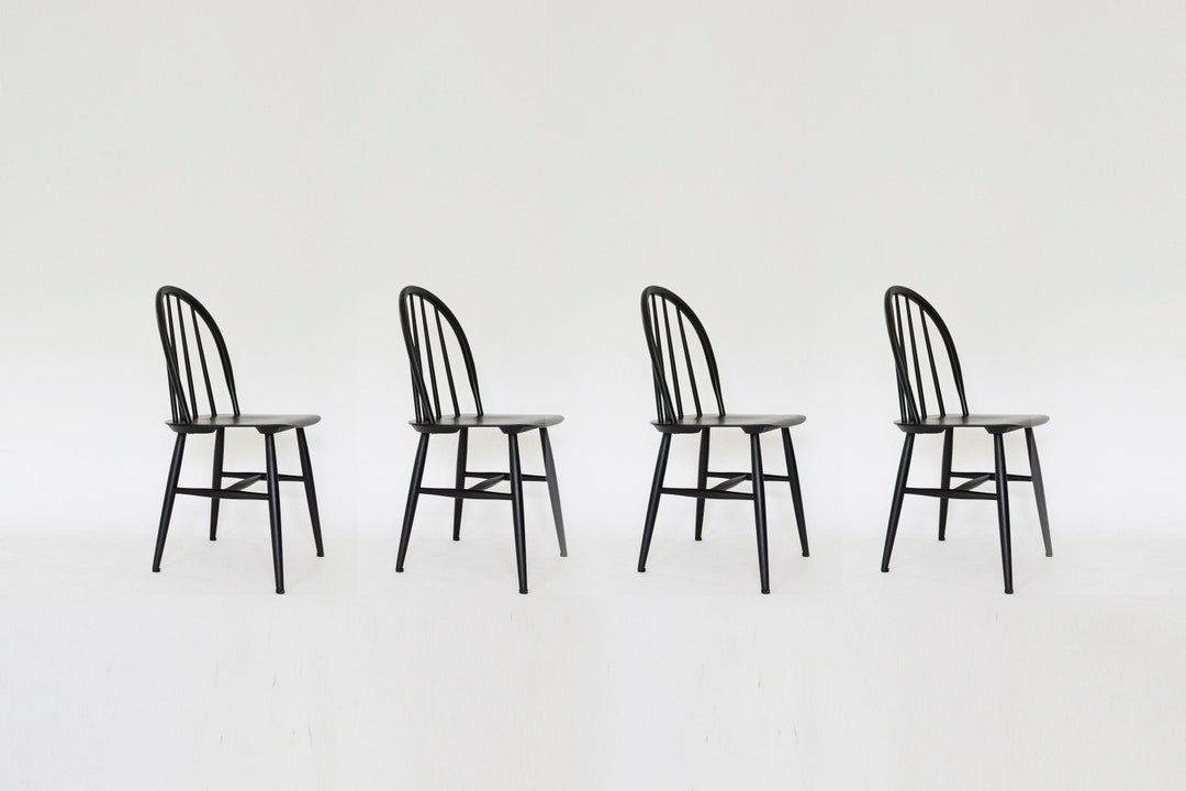 Vintage Black Wood Fanett Chair Ilmari Tapiovaara Edsby Verken