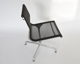 Iconic Vintage Mid Century Modern Original Industrial  Model EA 107 Steel Black Office Chair by Charles & Ray Eames for Vitra, 1958