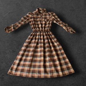 Brown Plaid Midi Dress - Etsy