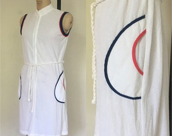 60’s Vintage Sears The Fashion Place Sleeveless Terry Tennis Dress