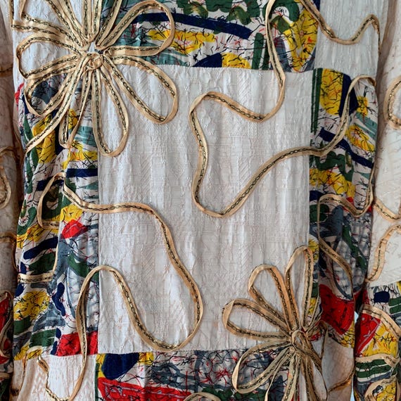 80s Vintage Patchwork Jacket & Pants Set With Art… - image 10