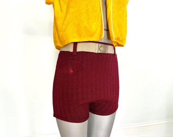 Vintage-Badehose von Gantner Wikies aus den 30er Jahren, gestrickte Shorts mit Gürtel