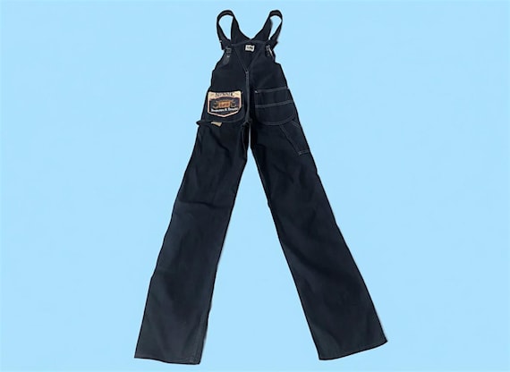 70s Vintage Lee Overalls Adjustable Straps Dungarees Denim Dark