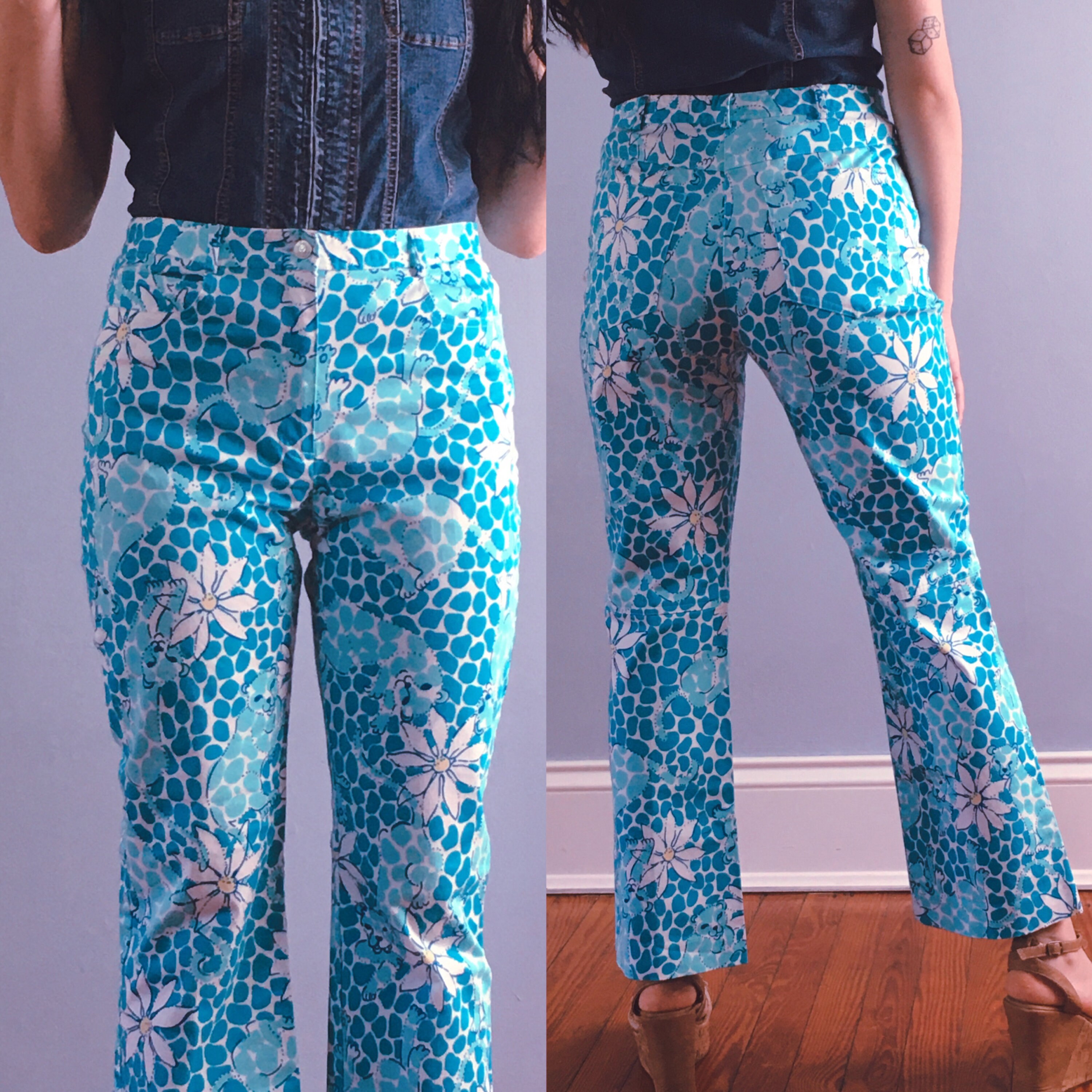 Vintage Lilly Pulitzer Tiger Floral Jungle Print Jeans Pants S - Etsy