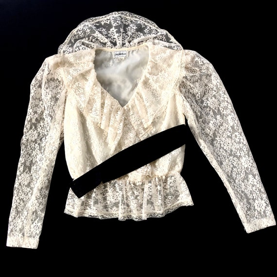 50's 60's Saks Fifth Avenue Vintage Belted Lace B… - image 10