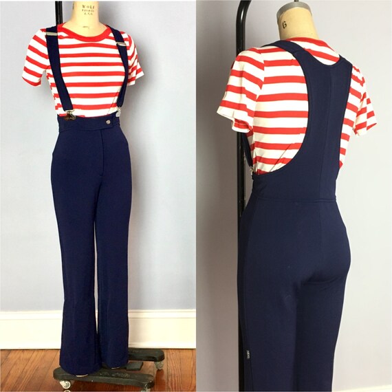 Vintage Ski Bibs Stirrup Overalls Suspenders