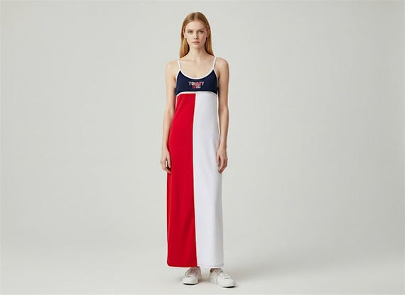 red white and blue athletic dress Baseball athletic tennis dress – Adorabella Boutique main image 0