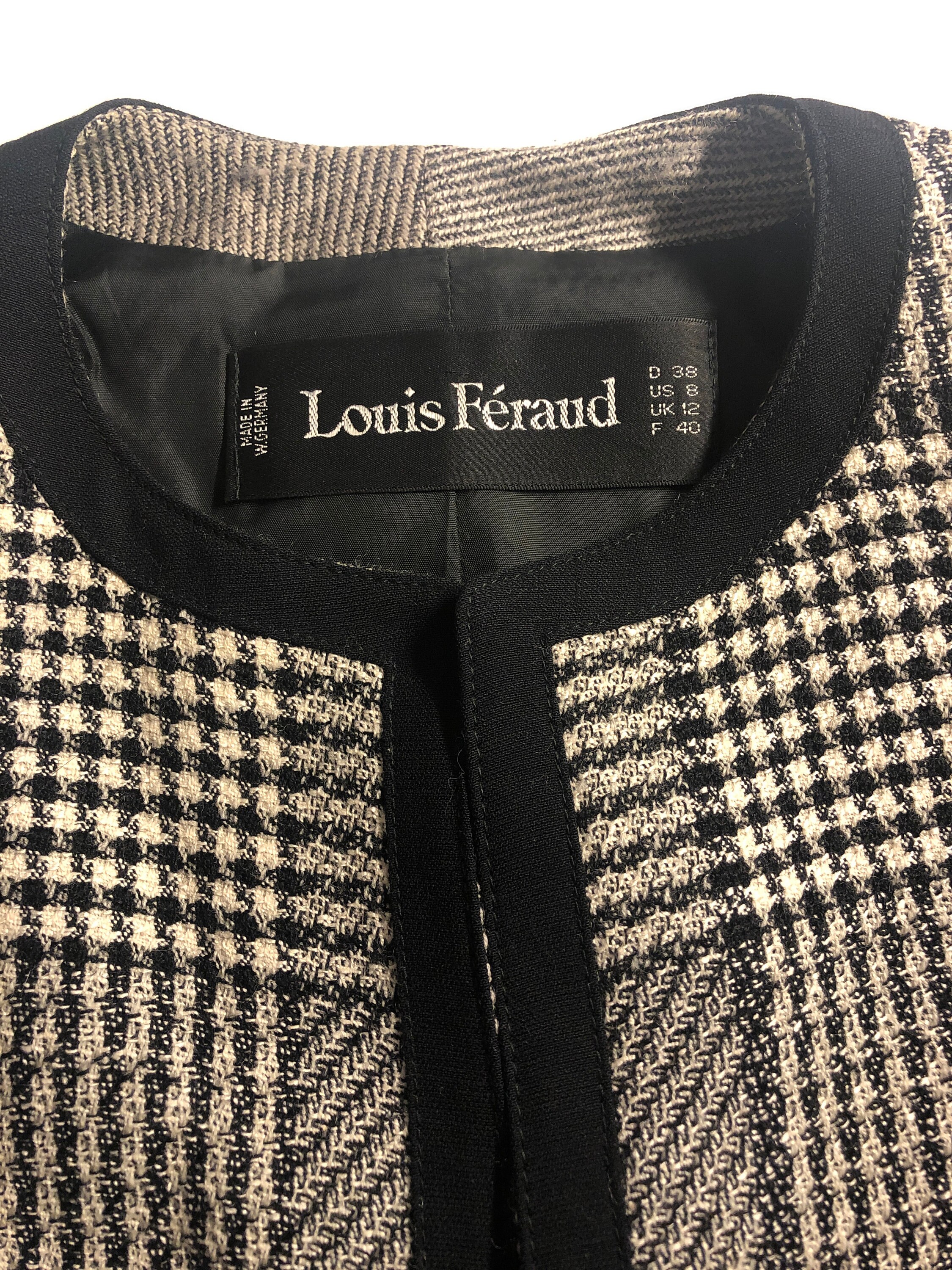 Louis Feraud Womens Houndstooth Jacquard Jacket