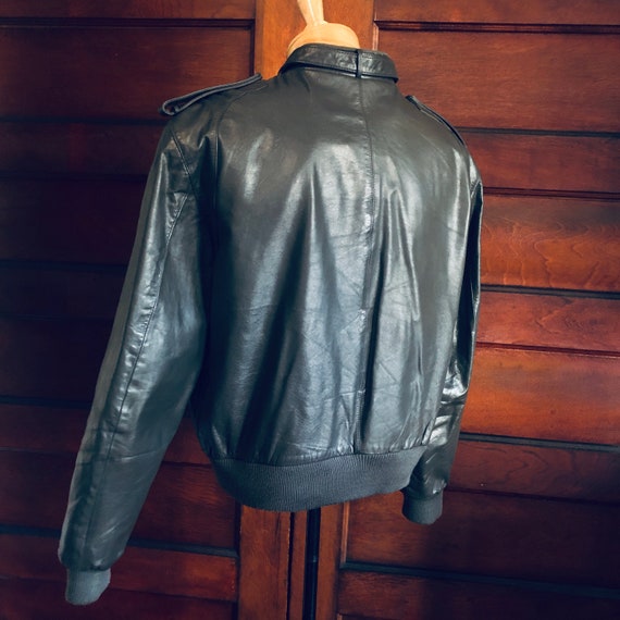 80's Members Only Leather Jacket Vintage Gray Motorcy… - Gem