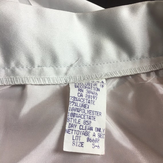 90's Floor Length Satin A-Line Skirt Grey Oyster … - image 6