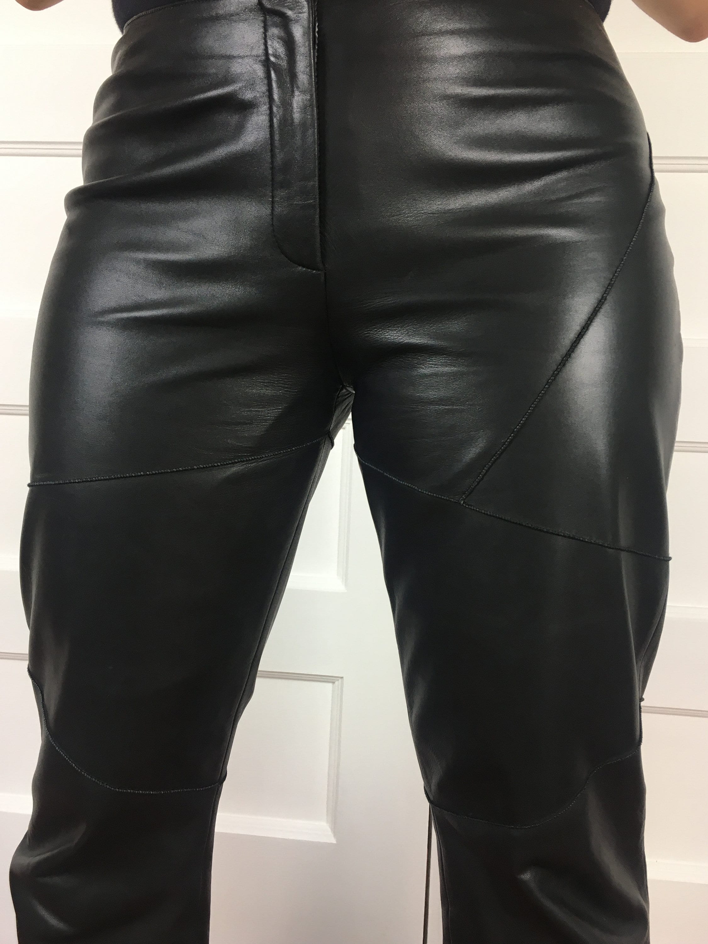 80's Vintage Wide Slit Leg Leather Pants by Elements by - Etsy