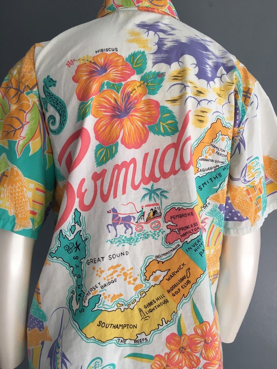 80's Unionbay Tropical Island Print Shirt Vintage… - image 7