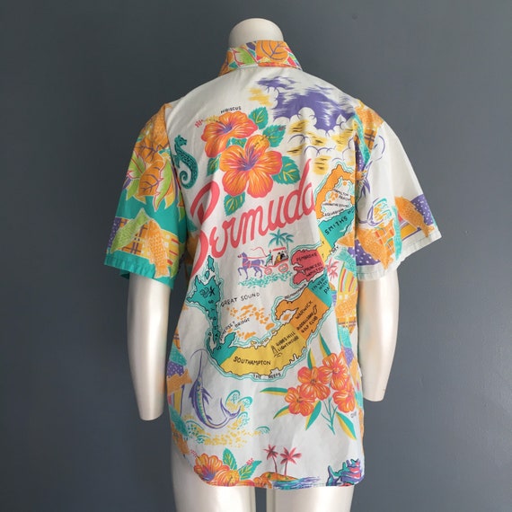 80's Unionbay Tropical Island Print Shirt Vintage… - image 3
