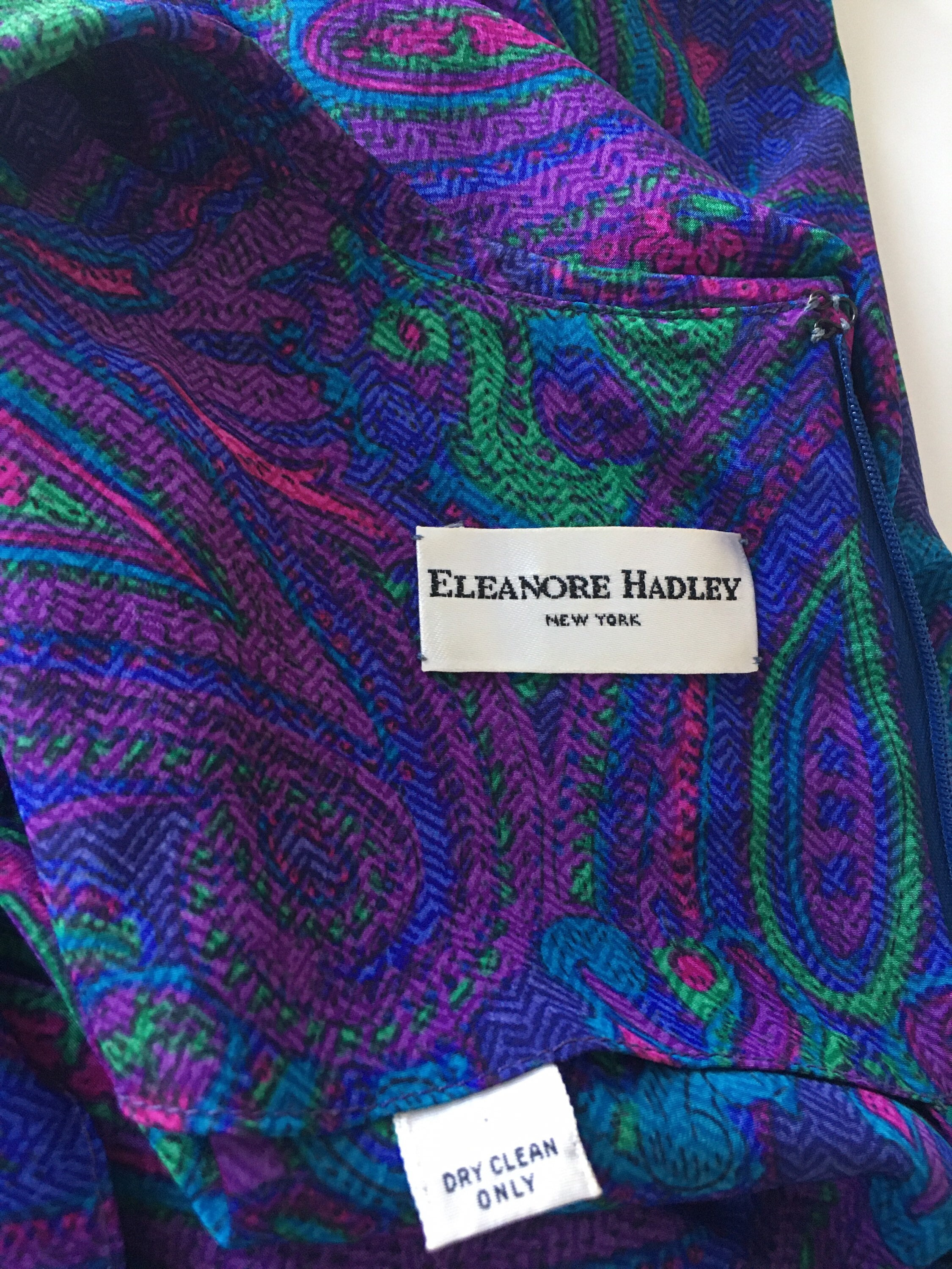 60s Vintage Eleanore Hadley Paisley Pattern Print Long - Etsy