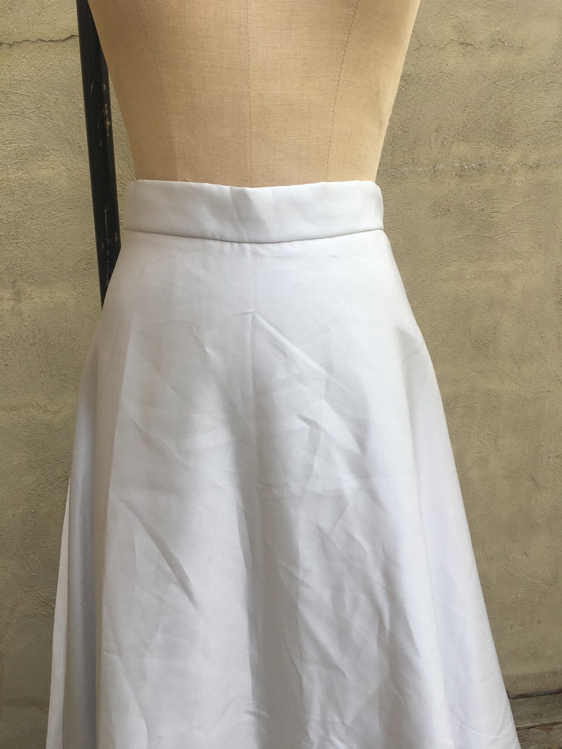 90's Floor Length Satin A-Line Skirt Grey Oyster Shell 5/6 Small image 3