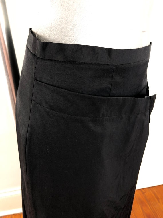 Vintage French Avant Garde Black Asymmetric Skirt… - image 3