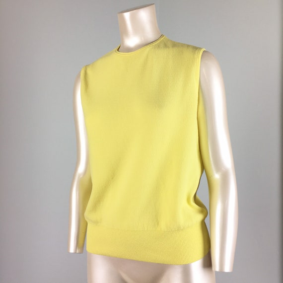 60's Nylon Tank Top in Bold Bright Yellow Vintage… - image 1