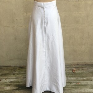 90's Floor Length Satin A-Line Skirt Grey Oyster Shell 5/6 Small image 4
