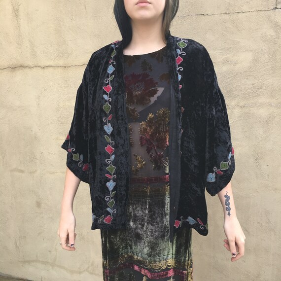Sacred Threads Vintage Embroidered Crushed Velvet