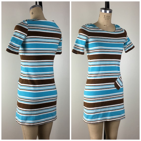 60’s Vintage Sears Jr. Bazaar striped shirt dress - image 5