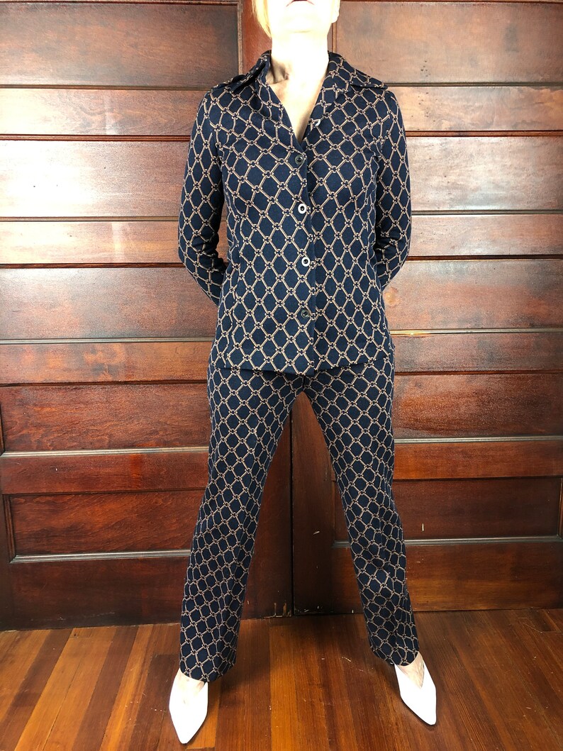 60's 70's Mod Pants & Jacket Suit Vintage Pant Suit Etsy