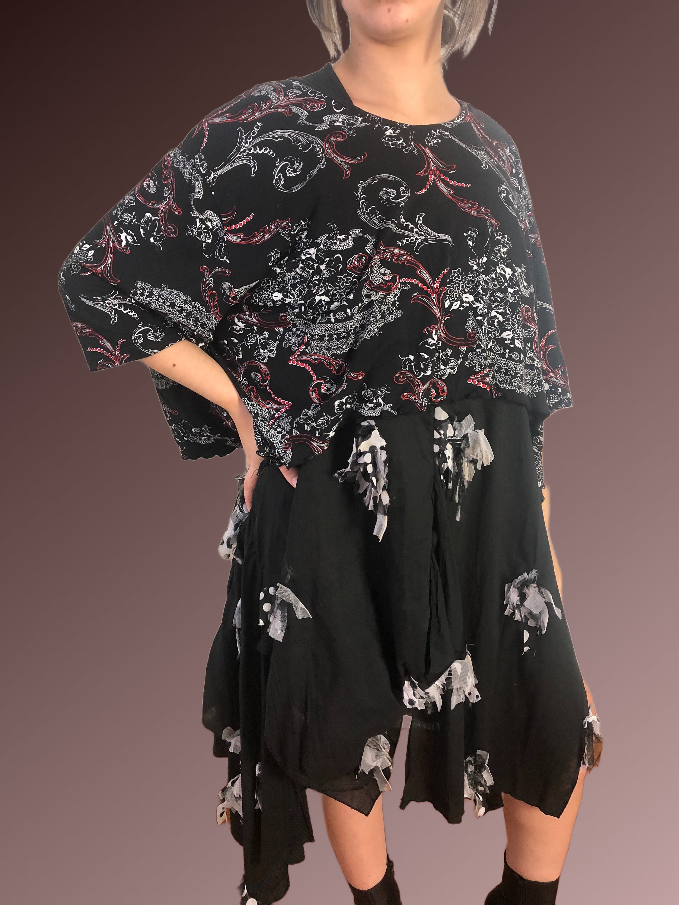 Robe Tunique Sarah Pacini - Noir - Taille Unique 38/40 - Made In Italy - Occasion Très Bon état