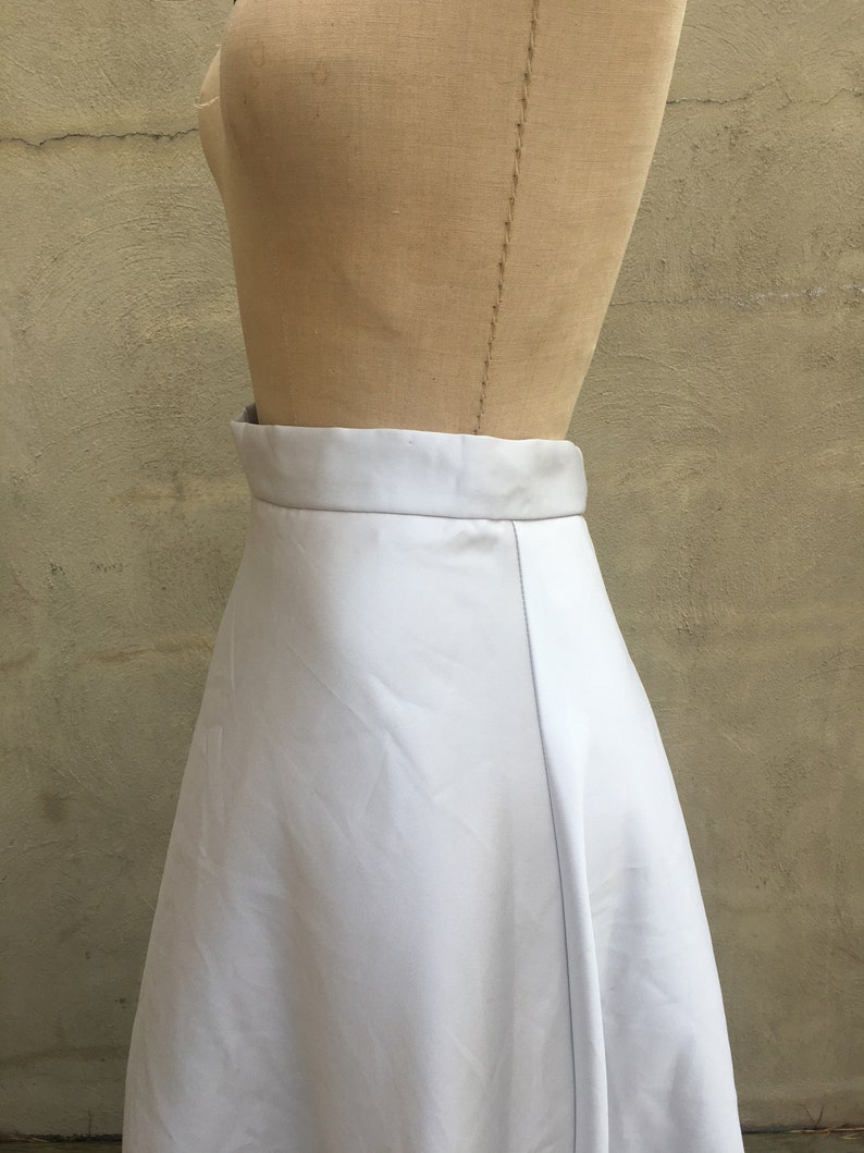90's Floor Length Satin A-Line Skirt Grey Oyster Shell 5/6 Small image 5