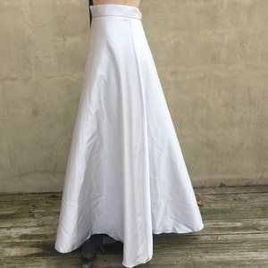 90's Floor Length Satin A-Line Skirt Grey Oyster Shell 5/6 Small image 1