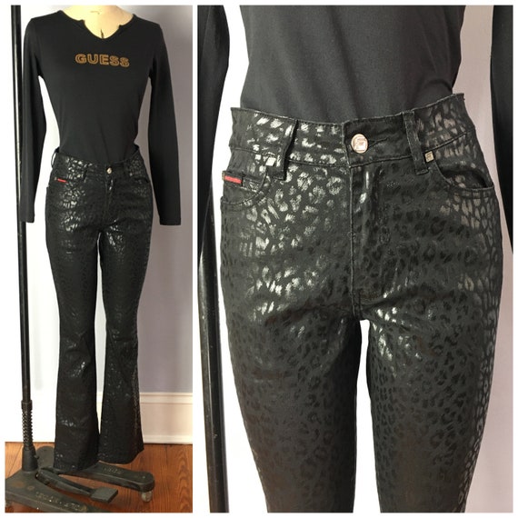90's Fubu Collection Shiny Animal Print Jeans in … - image 2