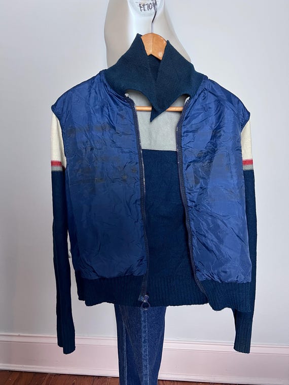 70s Split Suede & Knit Patchwork Jacket Unisex Zi… - image 10