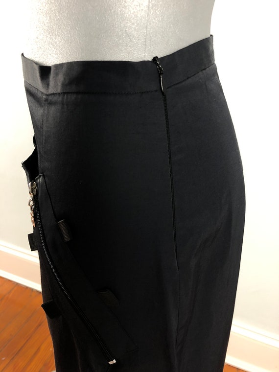 Vintage French Avant Garde Black Asymmetric Skirt… - image 7