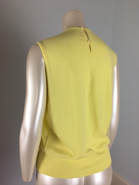 60's Nylon Tank Top in Bold Bright Yellow Vintage… - image 5