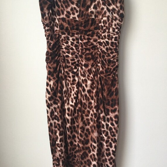 Vintage Leopard Bustier Dress Wiggle Bombshell An… - image 4