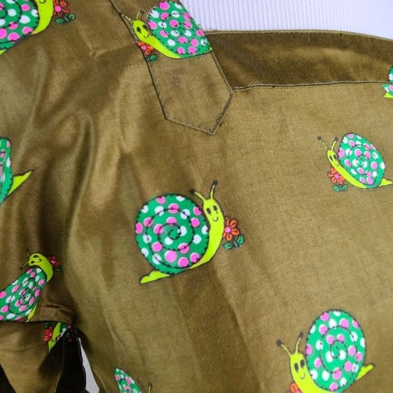 60's 70's Vintage Snails Top Apron Smock By Desig… - image 8