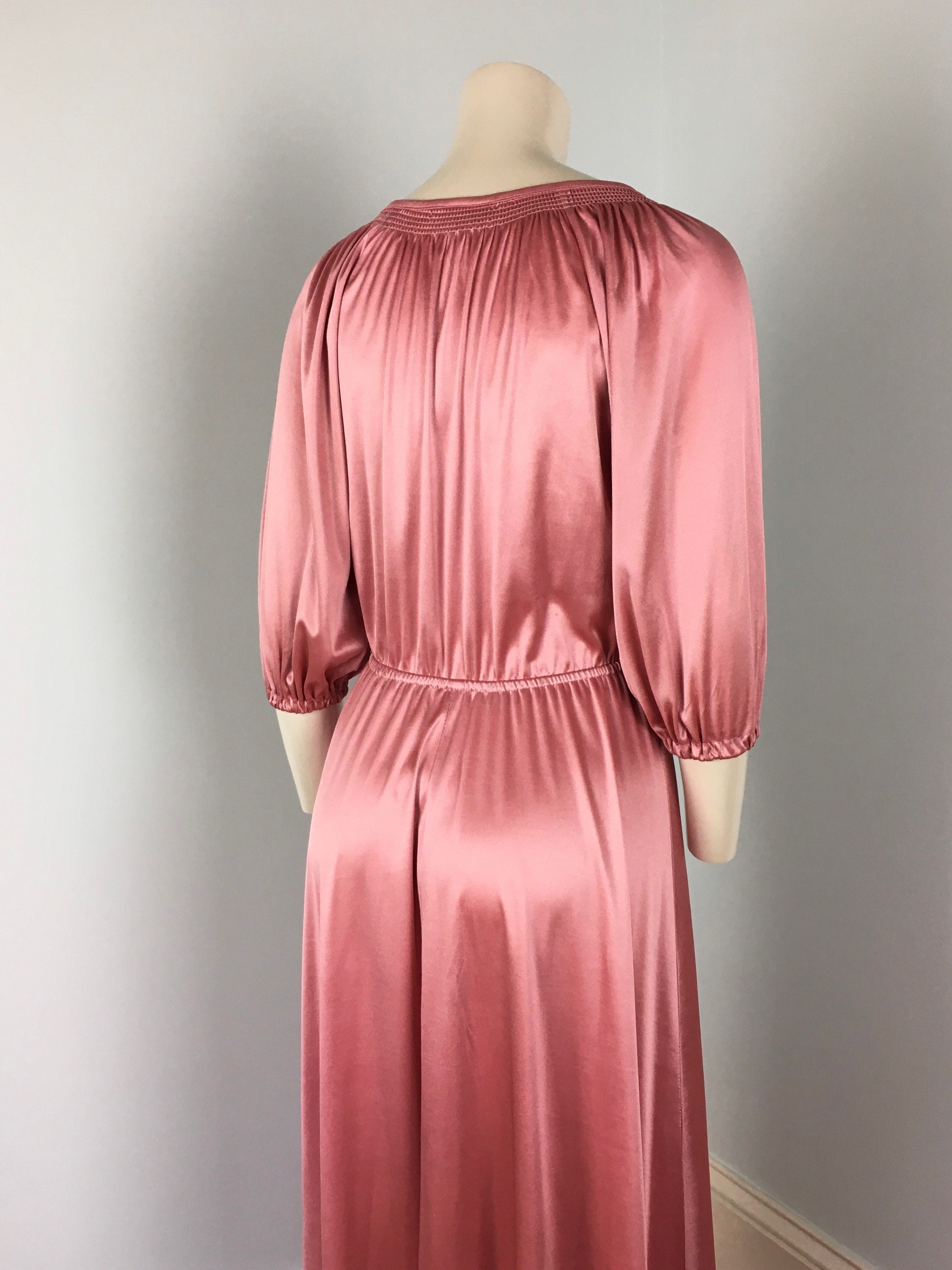 70's Vintage Sexy Sleek Shiny Mauve Dress by Trolley Car - Etsy