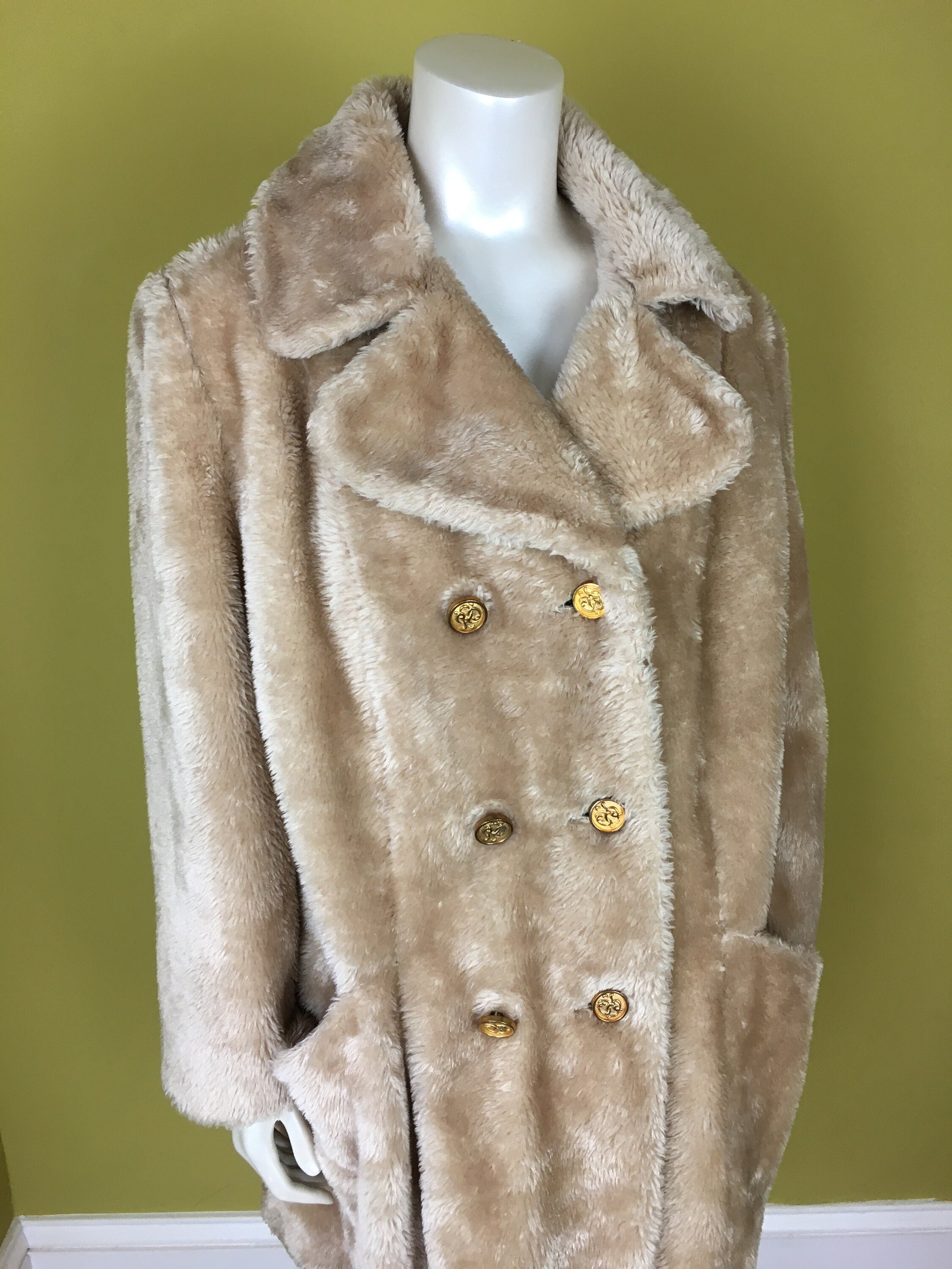 70's Sears Roebuck Faux Fur Teddy Coat Unisex M L | Etsy