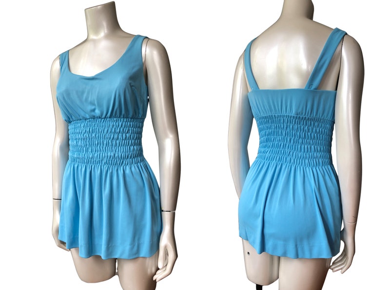 60's De Weese 3 Piece Swimsuit With Belted Cover Up Vintage Skirted Suit By Deweese image 8