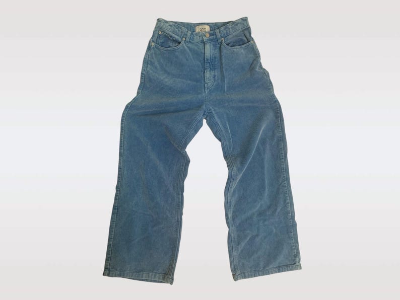 90s BDG Vintage Blue Corduroy Pants Urban Outfitters Super High Waist Cords 28 image 6