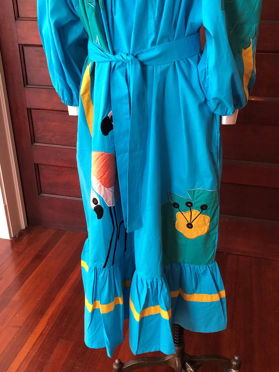 NWT 70s Ramona Rull Sundress Vintage Tent Dress Embroidered Turquoise ...