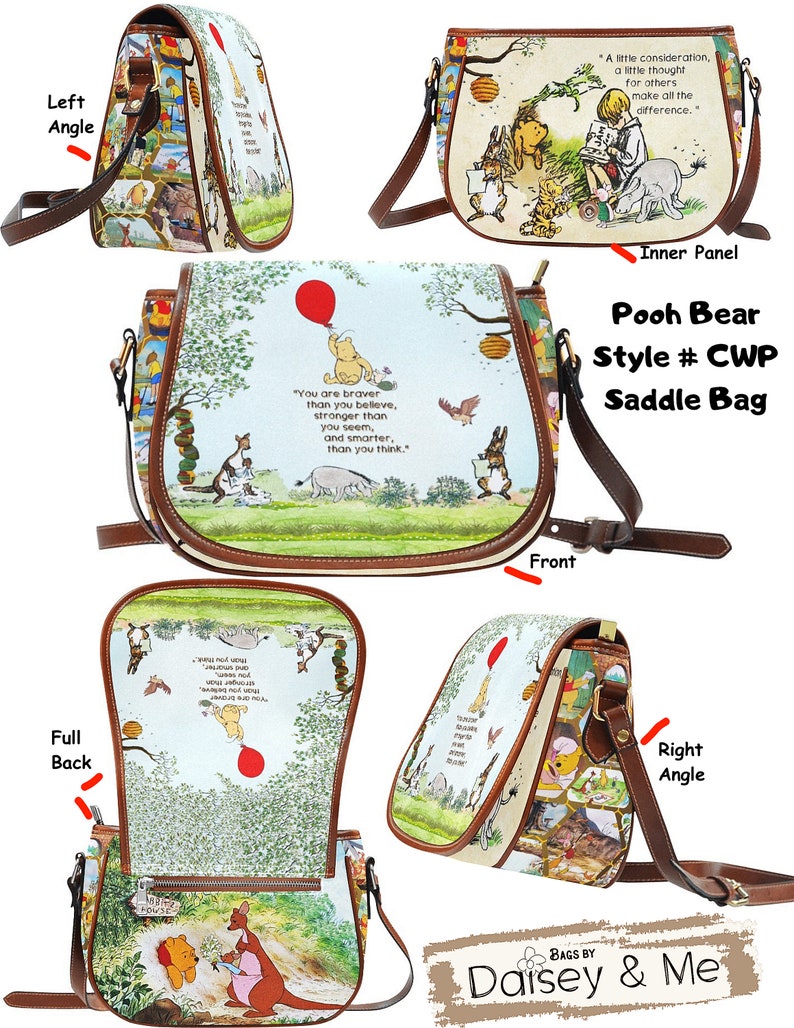 Winnie the Pooh Travel Bag for Women Overnight Bag Honey Bee Crossbody Bag for Women Various Sizes Backpack Diaper Bag Saddle Bag Beehive