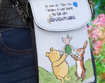Winnie the Pooh Bag • Cell Phone Bag • Crossbody Wallet Handbag Purse • Piglet • Hundred Acre Wood Character themed Bags and Accessories