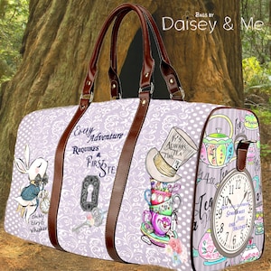 Crossbody Travel Bag ∙ Alice in Wonderland ∙ Crossbody Diaper Bag ∙ Alice White Rabbit ∙ Overnight Bag ∙ Carry On Bag for Women ∙ Alice Gift