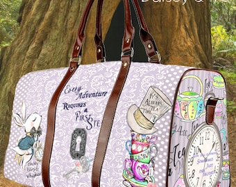 Crossbody Travel Bag ∙ Alice in Wonderland ∙ Crossbody Diaper Bag ∙ Alice White Rabbit ∙ Overnight Bag ∙ Carry On Bag for Women ∙ Alice Gift