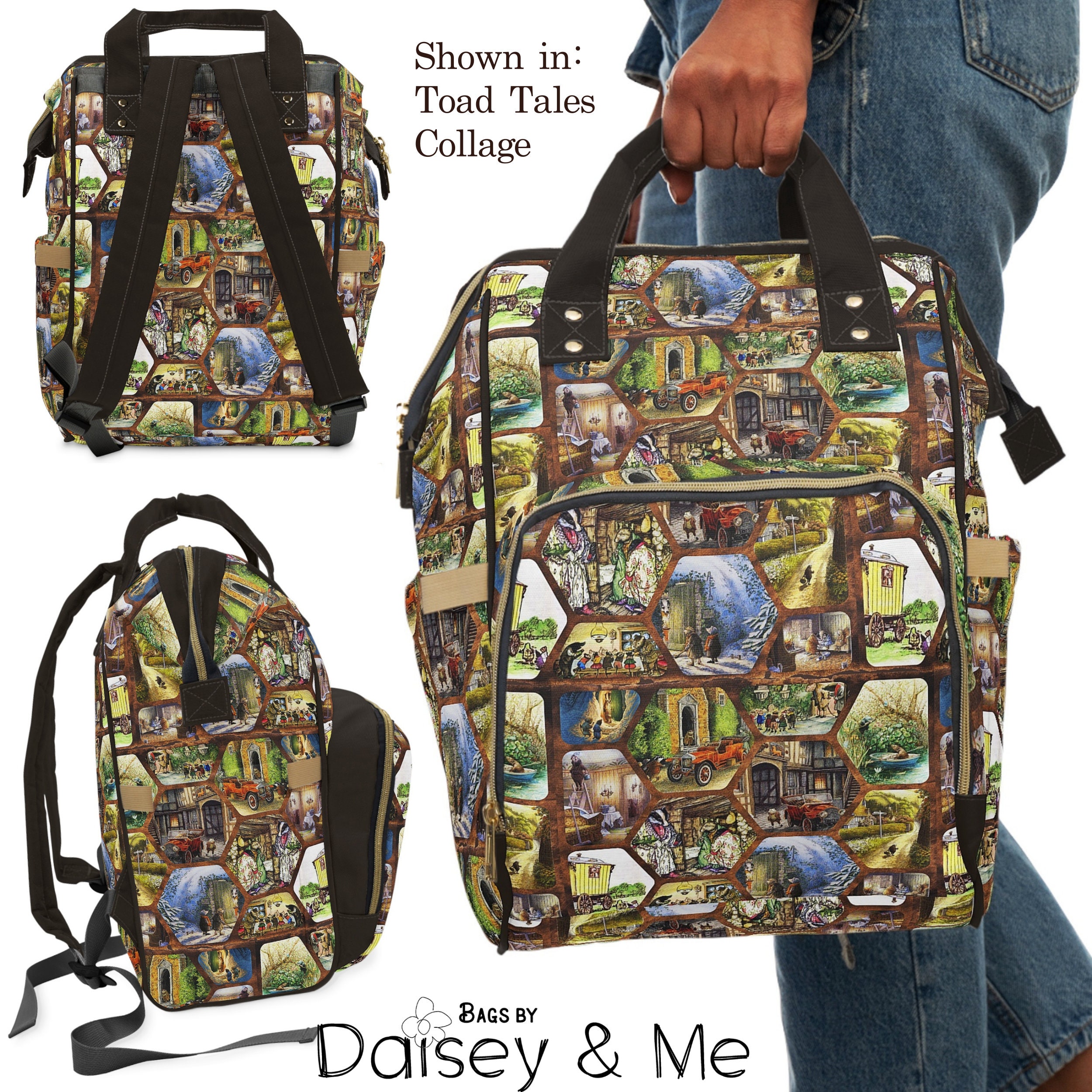 Discover Wind in the Willows Diaper Bag Backpack, Mr Toad Diaper Bag, Gifts for Frog Lovers