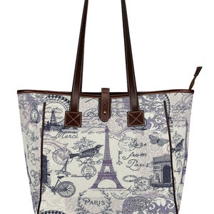 Paris Tote Bag ∙ Scenic Paris Pattern ∙ Commuter Bag ∙ Paris Travel Bag ∙ Eiffel Tower∙ Totes and Bag ∙ Bags and Luggage ∙ Fashionista Bag